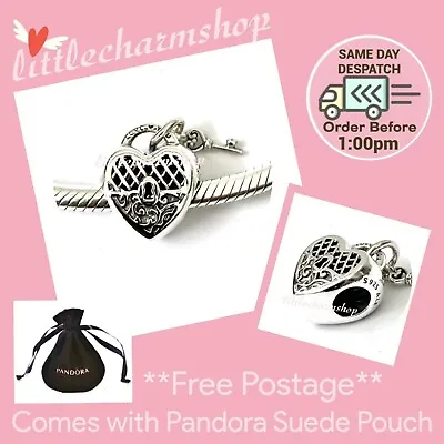 $53.10 • Buy NEW Authentic Genuine PANDORA Silver Love You Heart Padlock Charm - 797655