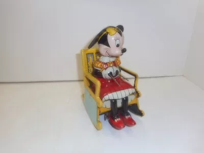 Marx Line Mar Tin Disney Toy Minnie Mouse Knitting In Rocking Chair • $94.99