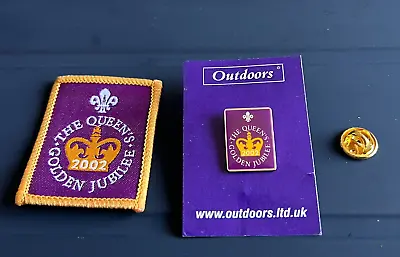 Scouts Queens Golden Jubilee. Patch And Pin • £2.99