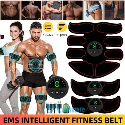 EMS Abdominal Muscle Toning Trainer ABS Toning Belt Simulation Fat Burner W/ LCD • $22.93