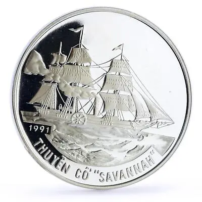 Vietnam 100 Dong Seafaring Sailing Savannah Ship Clipper Proof Silver Coin 1991 • $119.28