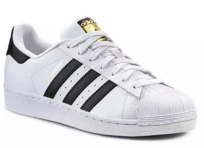 $15 • Buy Adidas Originals Superstar Leather Lace Up Sneakers Shoes Unisex Logo 40 GUC 