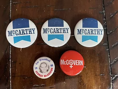 1968 - McCarthy & McGovern  Presidential Campaign Buttons With Pin Backs • $9.99