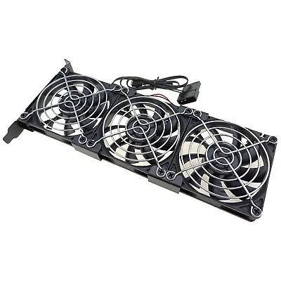 PCI Slot Video Card Cooler 3-Fans Slim Full Height Bracket 3pin 4pin Power Plug • $25.29