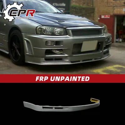 NSM Style FRP Unpainted Front Bumper Diffusers Lip - For Nissan Skyline R34 GTR • $1160.10