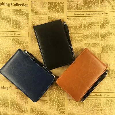 Memo Pads Leather Cover Business Memos Mini Notepad Pocket Planner A7 Notebook • £3.28