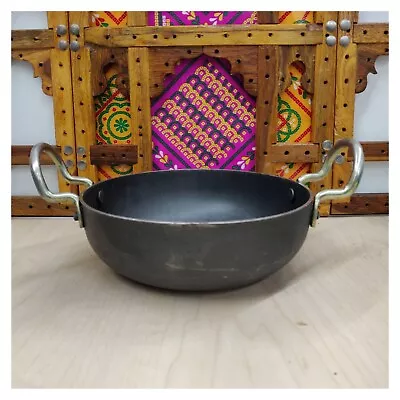 Traditional Iron Woks Handmade Deep Frying Kadai Pan For Cooking Indian Kadhai • $35.99