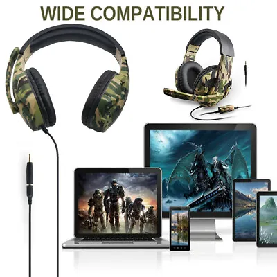 $29 • Buy Gaming Headset Camouflage PS4 PC Gaming Headset Headset With Mic Laptop Phone