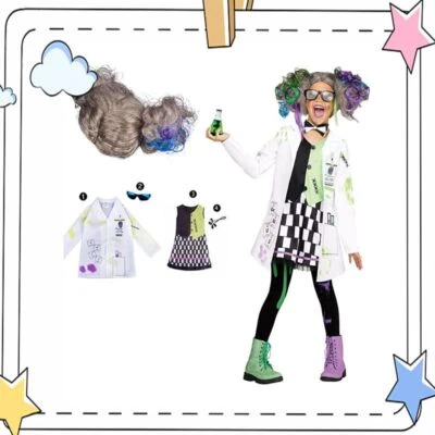 £11.03 • Buy Children Cosplay Mad Scientist Costume For Kid Boys Girl Halloween Carnival Suit