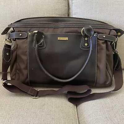 Storksak Diaper Changing Bag Brown / Tan Leather + Nylon - New NWOT • $59.99