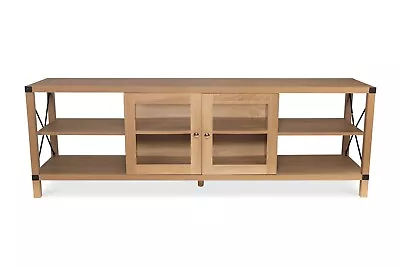 Modern Industrial TV Stand For TVs Up To 80 Inch Farmhouse Wood TV Media Console • $169