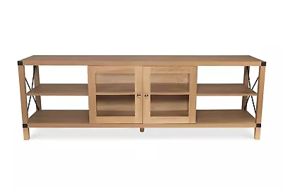 Oak TV Stand Cabinet For TVs Up To 80 Inch Farmhouse Wood TV Media Console • $169