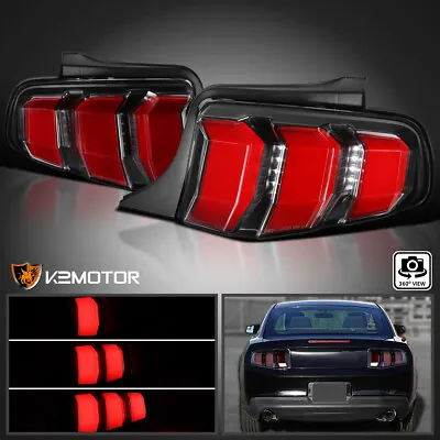 Black Fits 2010-2012 Ford Mustang Tail Lights Red LED Sequential Signal Lamps • $272.38