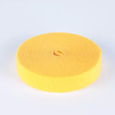 Yellow Hook & Loop Back To Back Strap Tape Roll Tape 1cm 2cm 3cm 4 5 Wide X 5m • $11.95