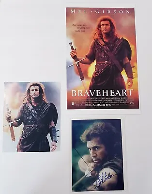 Mel Gibson Brave Heart Autographed  8x10  Color Photograph Movie Poster Lot  • $99.99