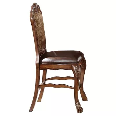 Wooden Counter Height Chair  Cherry Oak Brown Set Of 2 - Saltoro Sherpi • $1183.06