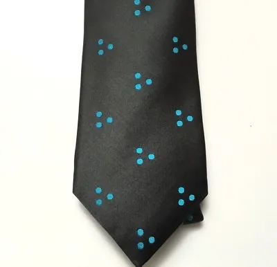 M&S Mens Tie Blue Spotted Fine Silk BNWT Marks Saville Row Richard James • £9.99