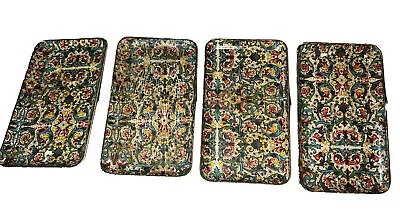 Set Vintage Paper Mache Canape Trays Lot Of  4 Alcohol Proof Japan 7.75  X 4.5  • $15