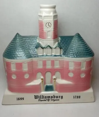 Williamsburg Capital Of Virginia Whiskey Decanter By Bourbon Supreme 1969 • $18