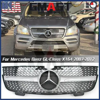 Chrome Silver Dia-monds Style Grille For GL-Class X164 2007-12 GL320 GL350 GL450 • $142.99
