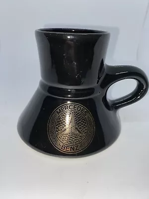 VTG Black Mercedes Benz Ceramic No Spill Travel Coffee Mug Fat Bottom Non Slip • $34.99