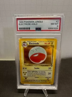 PSA 8 Pokémon TCG Electrode Jungle 2/64 Holo Unlimited Holo Rare • $26