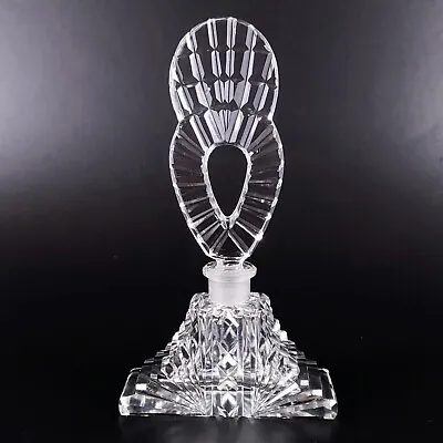 Vintage Art Deco Czech Cut Crystal Perfume Bottle • $80