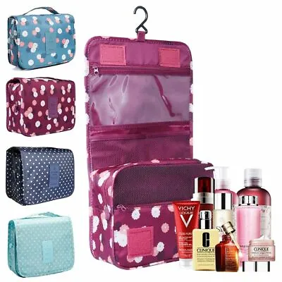 Women Travel Cosmetic Makeup Bag Toiletry Hanging Organizer Storage Case Pouch • $8.36