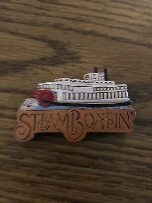 Steamboatin 3” Resin Souvenir Travel Refrigerator Magnet Steamboat Mississippi • $4.20