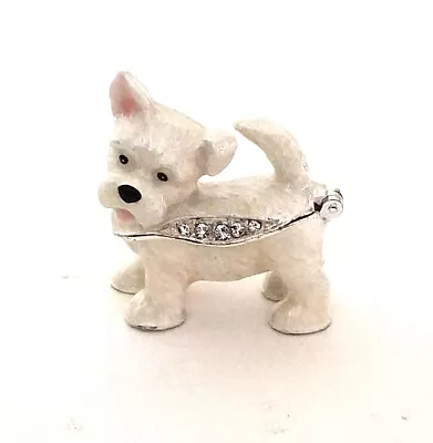 $21.95 • Buy Feisty Westie Pewter Bejeweled Hinged Miniature Trinket Box Kingspoint 