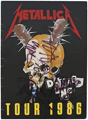 Metallica (4) Hetfield Burton Hammett & Ulrich Signed 1986 Tour Program BAS • £3167.18