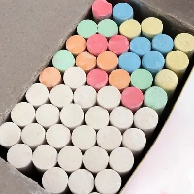 50Pc CHALK STICKS White & Multi Colour Black Message Board School Pub Darts Art • £5.81