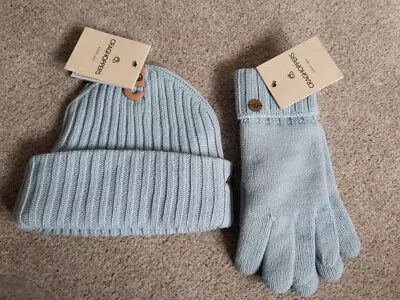 Craghoppers Womens Tarley Knitted Ribbed Winter Beanie Hat And Gloves SIZE S/M • £19.99