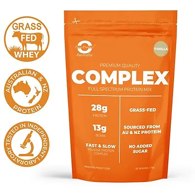 1KG Pure Complete Whey Protein Blend WPI/WPC/Casein Powder - VANILLA • $38