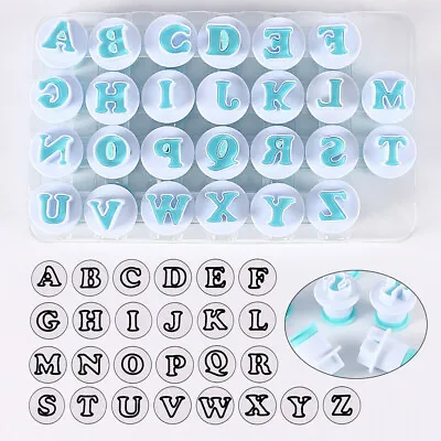 Alphabet Icing Letter Fondant Number Mould Set Cutter Cake Decorating Mold Tool • £5.98