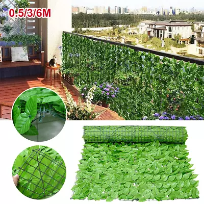 Artificial Hedge Fake Ivy Leaf Garden Fence Privacy Screening Roll Wall Panel  • £4.95