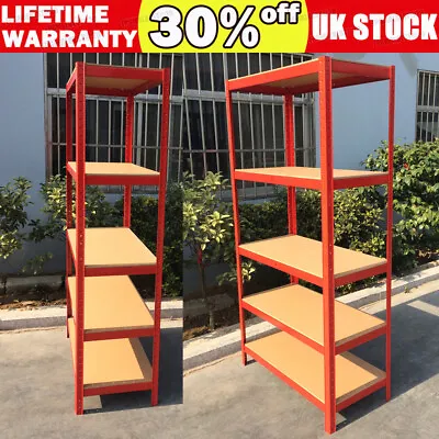 5 Tier Metal Shelving Unit 1.5/1.8m Storage Racking Shelve Garage Warehouse Shed • £22.20