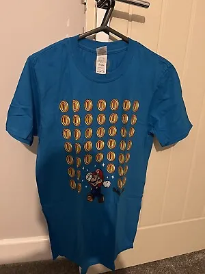 Super Mario T-shirt Blue Official Size Medium Unworn • £7.99