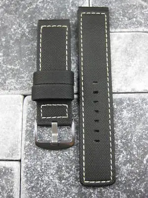 22mm PVC Rubber Band Black Diver Watch Strap Kevlar Fabric For Maratac White • $28.33