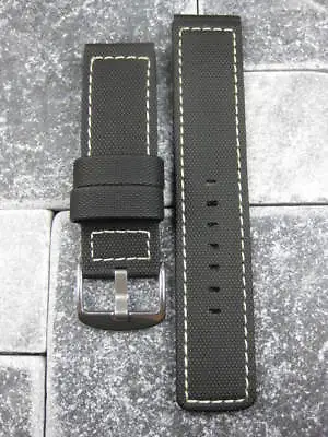 22mm PVC Rubber Band Black Diver Watch Strap Kevlar For OMEGA Maratac White X1 • $16.99