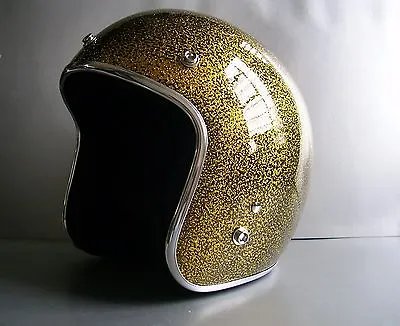 Vintage Style Motorcycle Helmet With Metal Flake • $95