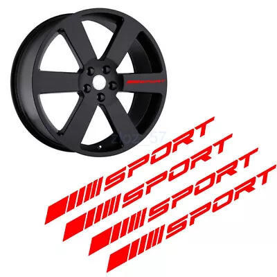 4PCS Red SPORT Style Car Rims Wheel Hub Racing Sticker Graphic Decal Strip Decor • $14.72