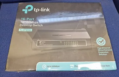 TP-LINK (TL-SF1016D) 16-Port 10/100Mbps Unmanaged Desktop Switch Plastic Case • £29.95