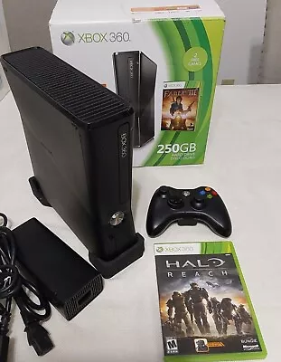 Xbox 360 S Black Console 250GB Original Box Controller Cables - FREE SHIPPING  • $129.90