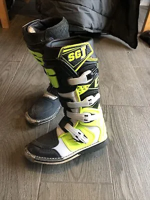 Gaerne Sgj White/yellow/grey Kids Mx Boots Motocross Enduro Off Road Boots • £80