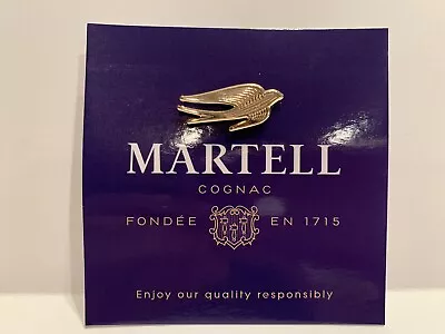 Martell Cognac Pin BIRD Swift Lapel NEW Gold Tone PROMO Logo Liquor Metal Brandy • $5