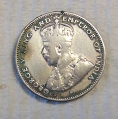 1917 Straits Settlements Malaysia 20 Cents ~ .600 Silver Coin ~ George V • $20