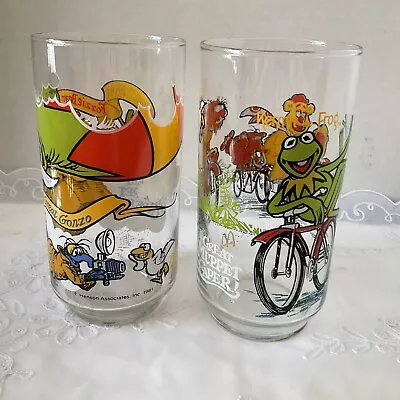 Vintage McDonalds The Great Muppet Caper Glasses Lot Of 2 Kermit The Frog 1981 • $5.92