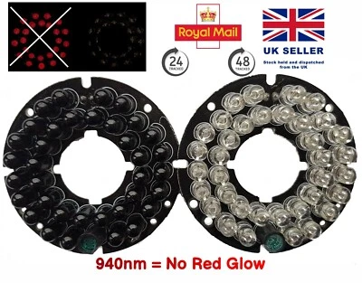 £12.36 • Buy IP CCTV Cam Replacement IR 36 Infra Red LED 940nm Invisible Light No Red Glow  