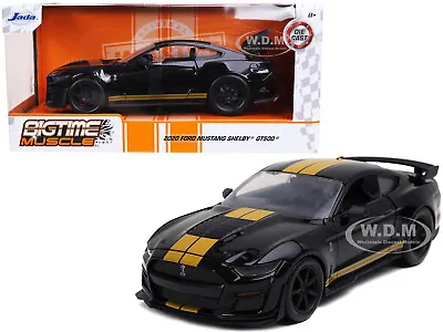 2020 Ford Mustang Shelby Gt500 Black 1/24 Diecast Model Car By Jada 32661 • $20.99
